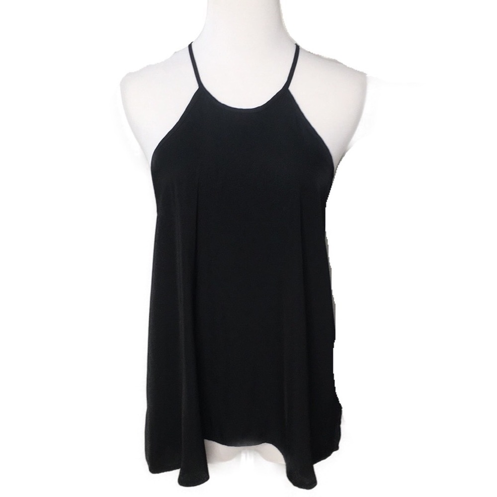 TART Black Sleeveless Flowy Blouse Tank Top